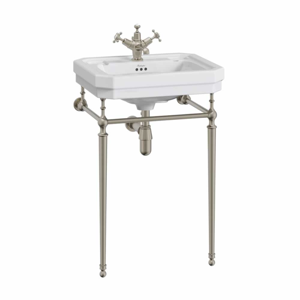 Victorian 56cm basin with brushed nickel wash stand